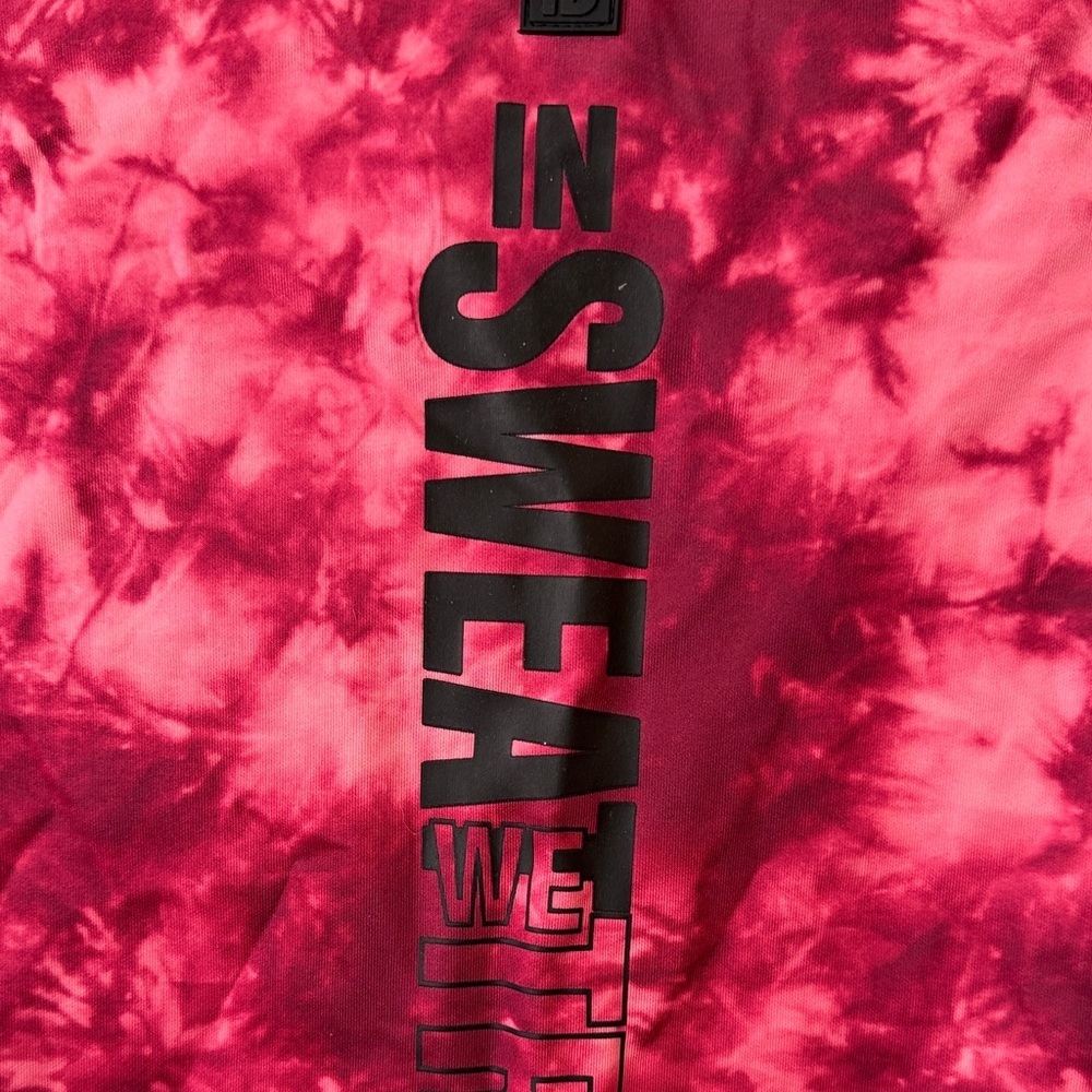 Zumba Fitness strong Hot Pink Tie-Dye Crewneck Sweatshirt with Black Accents EUC - Picture 5 of 12